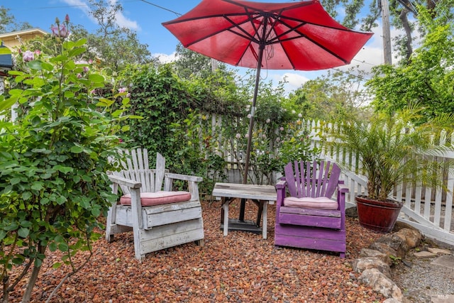view of patio with fence