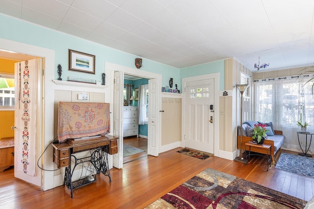 entrance foyer with wood-type flooring