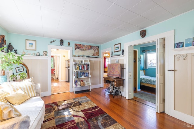 living room with light wood-style flooring