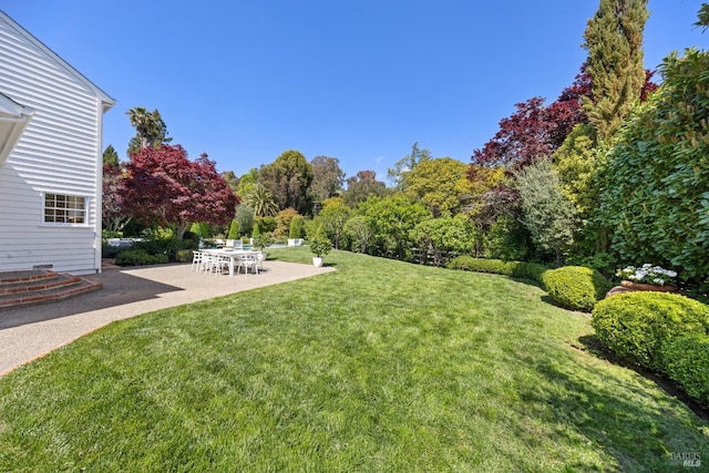 view of yard with a patio