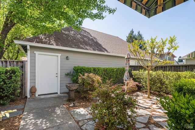 exterior space featuring a fenced backyard