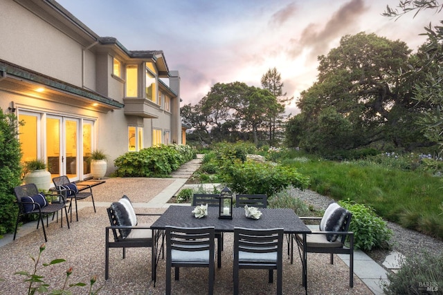 656 Goodhill Rd, Kentfield, CA 94904 - patio terrace at dusk with outdoor dining area