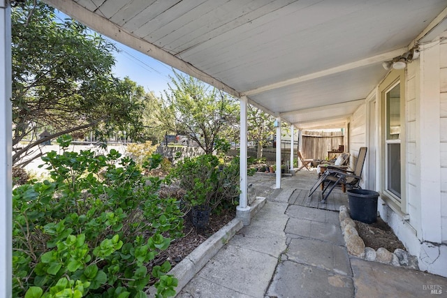 view of patio featuring a fenced backyard