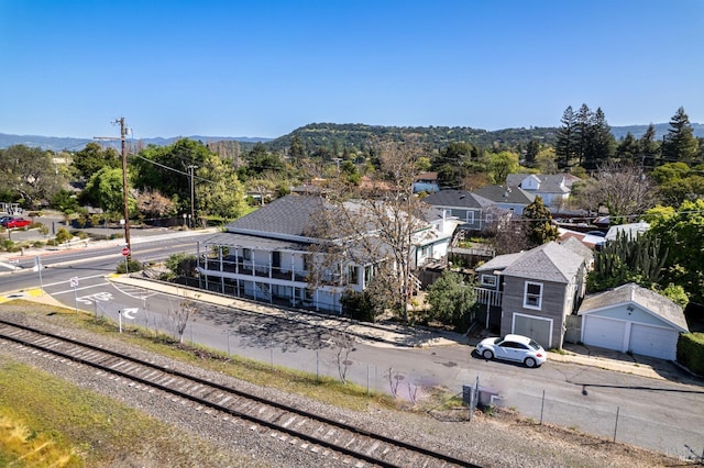 aerial view with a residential view