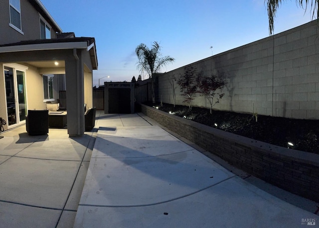 view of patio with a fenced backyard
