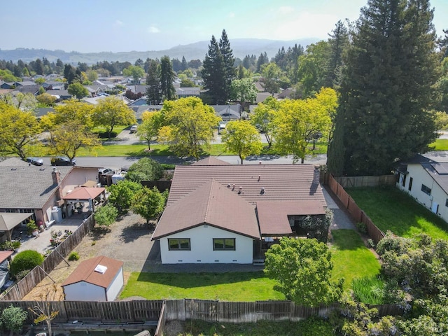 bird's eye view with a residential view