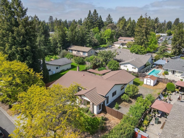 aerial view with a residential view