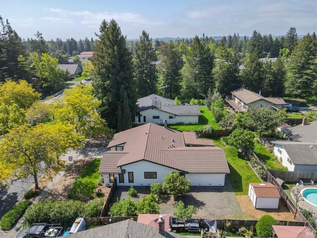 aerial view featuring a residential view