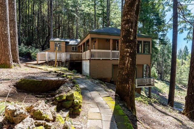 28900 Timberline Rd, Willits, CA 95490 - view of front of house with a wooden deck