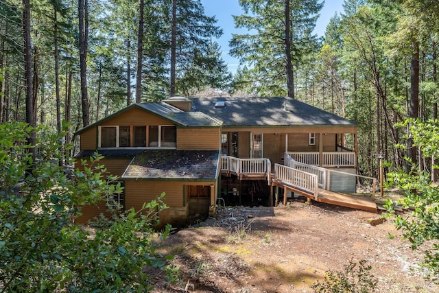 28900 Timberline Rd, Willits, CA 95490 - rear view of house featuring stairway and a shingled roof