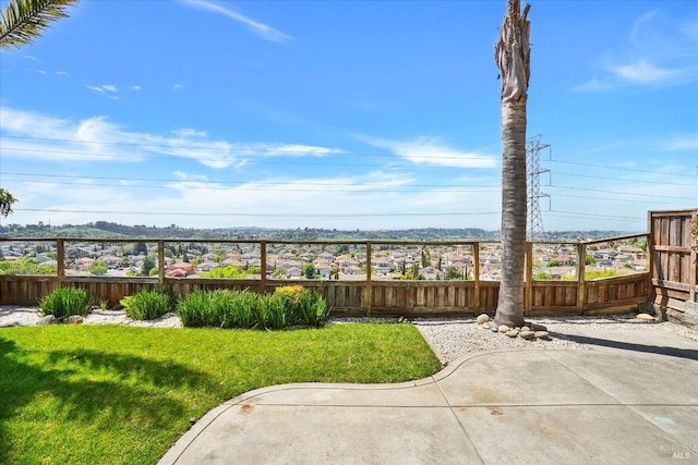 view of yard with fence