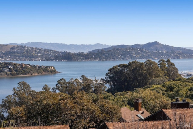 water view with a mountain view