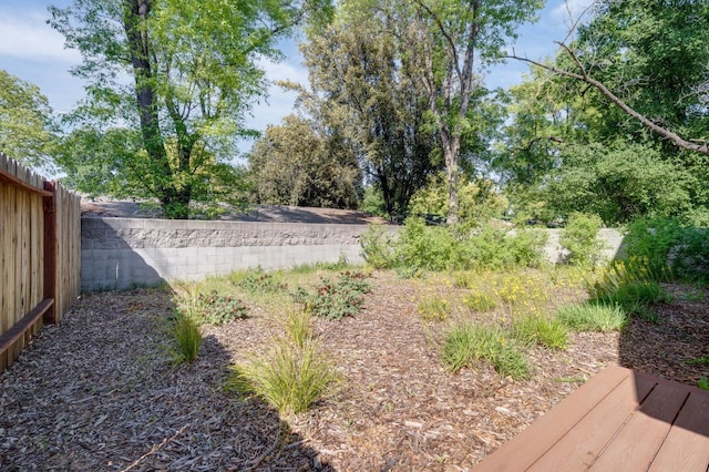 view of yard with fence