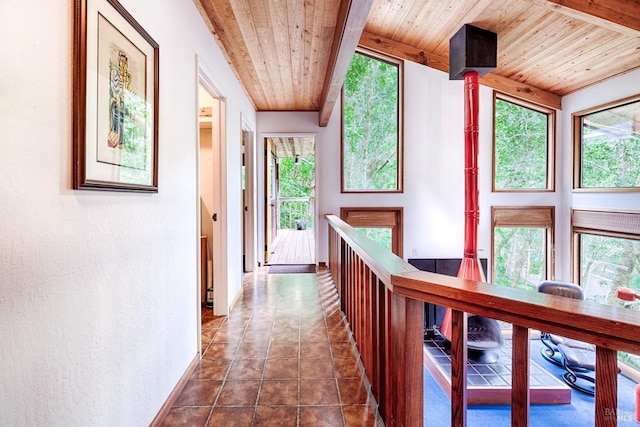 2 Pine Flat Rd, Cazadero, CA 95421 - hallway featuring wood ceiling and a textured wall