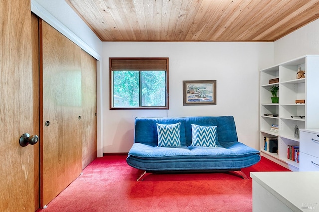 2 Pine Flat Rd, Cazadero, CA 95421 - sitting room featuring carpet floors and wooden ceiling