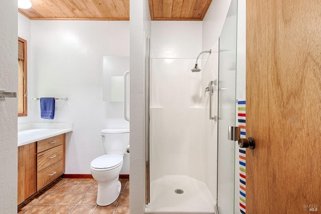 2 Pine Flat Rd, Cazadero, CA 95421 - full bath featuring a shower stall, tile patterned floors, toilet, vanity, and ornamental molding