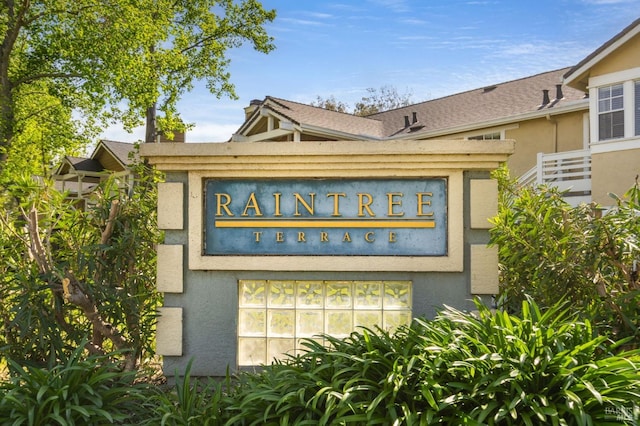 view of community sign