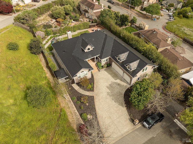 aerial view featuring a residential view