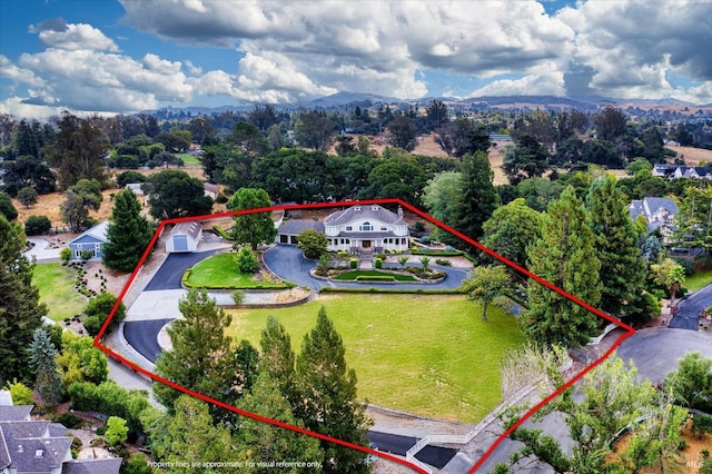 260 Metz Ln, Petaluma, CA 94952 - view from above of property with property parcel outlined