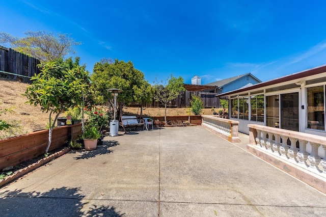 view of patio / terrace featuring a fenced backyard