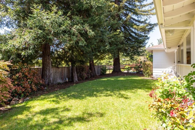 view of yard with fence