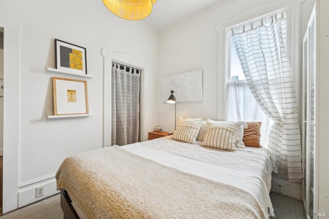 bedroom with carpet floors