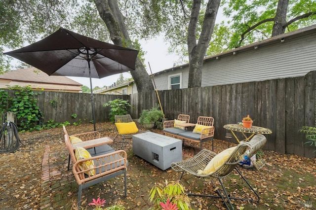 view of patio / terrace with a fenced backyard