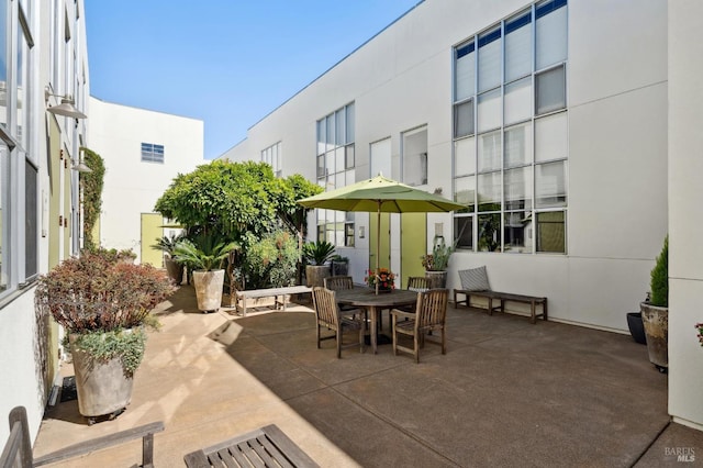 view of patio / terrace featuring outdoor dining area