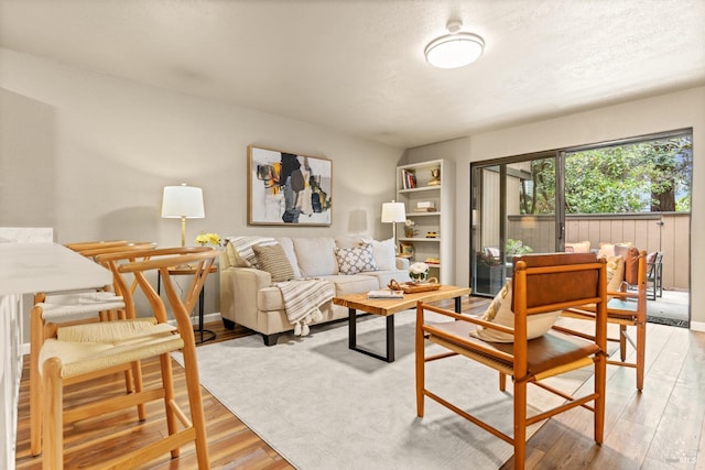 living area with light wood finished floors