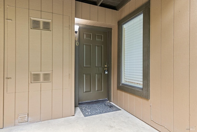 entrance to property with visible vents