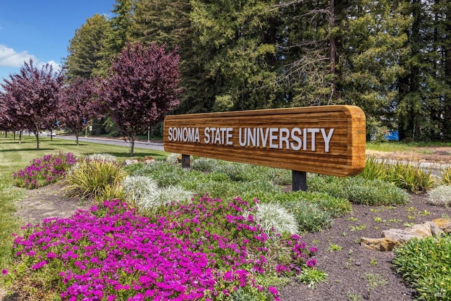view of community sign