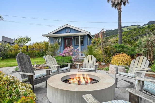 1 Joaquin Patio, Stinson Beach, CA 94970 - view of patio / terrace with an outdoor fire pit