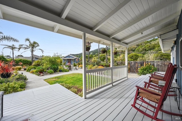 1 Joaquin Patio, Stinson Beach, CA 94970 - wooden terrace featuring a yard