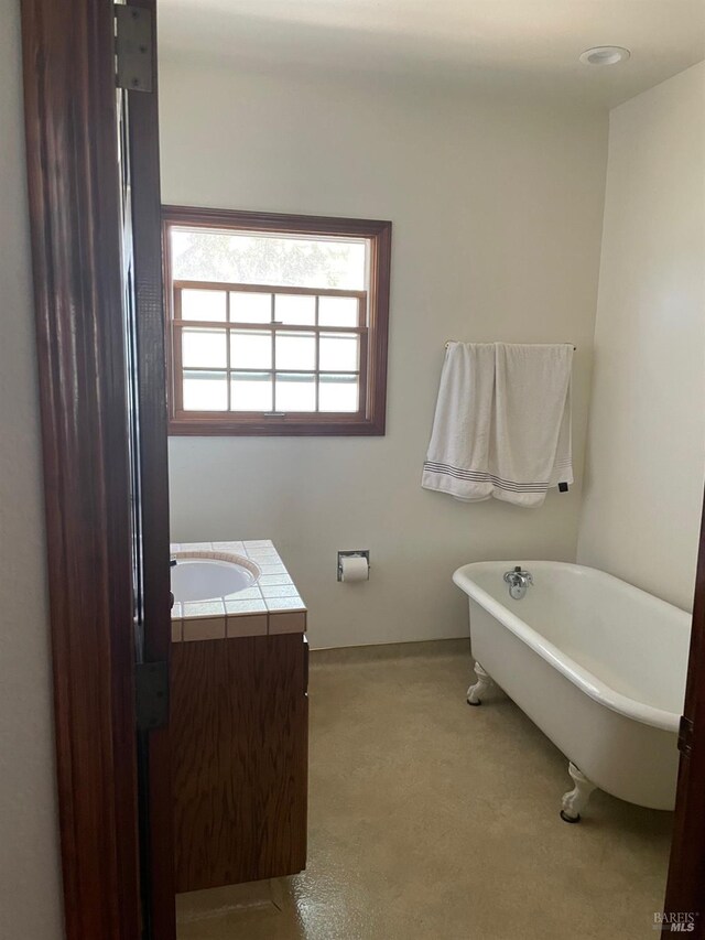 639 E 5th St, Benicia, CA 94510 - full bath featuring vanity and a freestanding bath