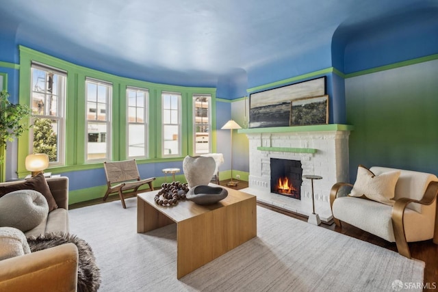 22 Wood St, San Francisco, CA 94118 - interior space with baseboards and a brick fireplace