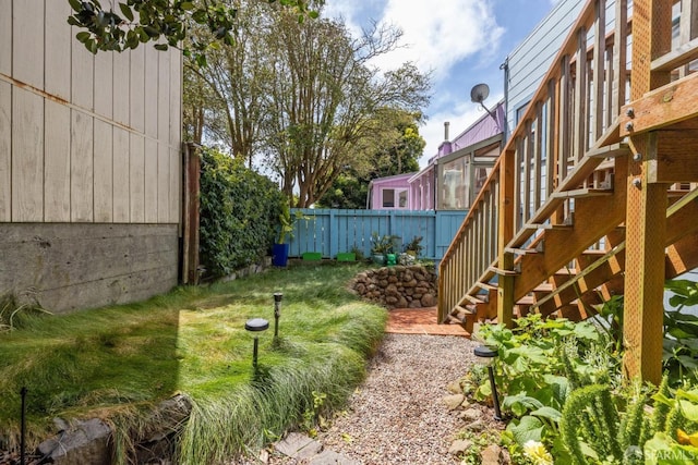 22 Wood St, San Francisco, CA 94118 - view of yard with stairway and a fenced backyard