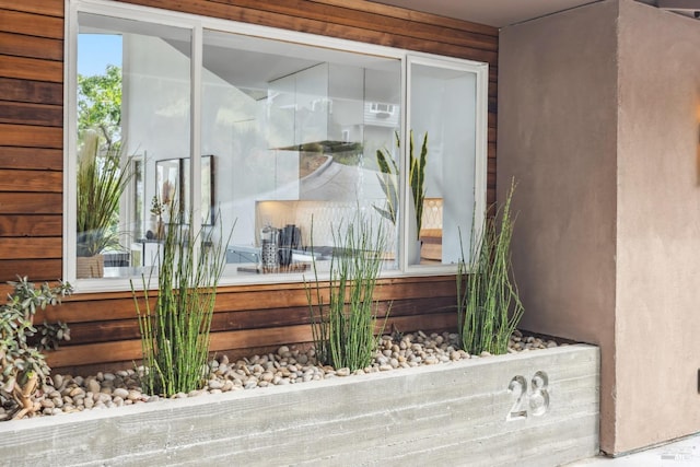 exterior space with stucco siding