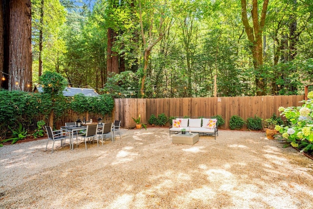 337 Madrone Ave, Larkspur, CA 94939 - fenced backyard with a patio and an outdoor hangout area