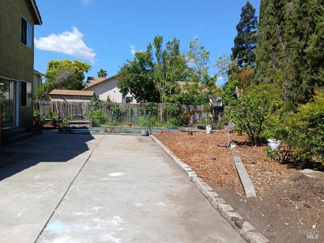 view of yard featuring a fenced backyard and a patio area