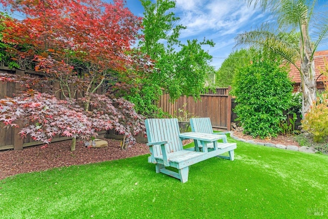 view of yard with fence
