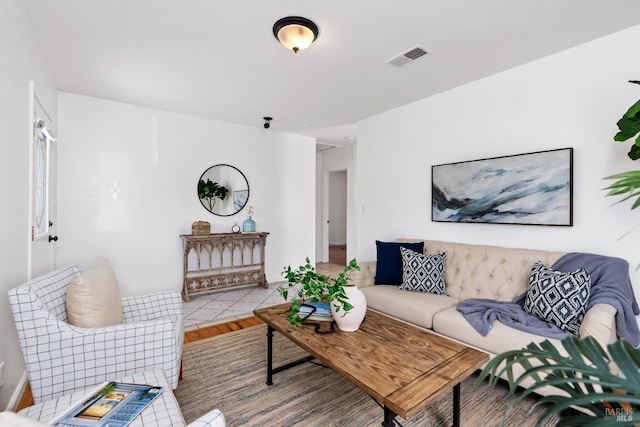 living area with visible vents