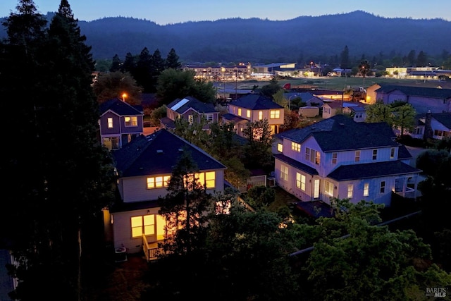 aerial view featuring a mountain view