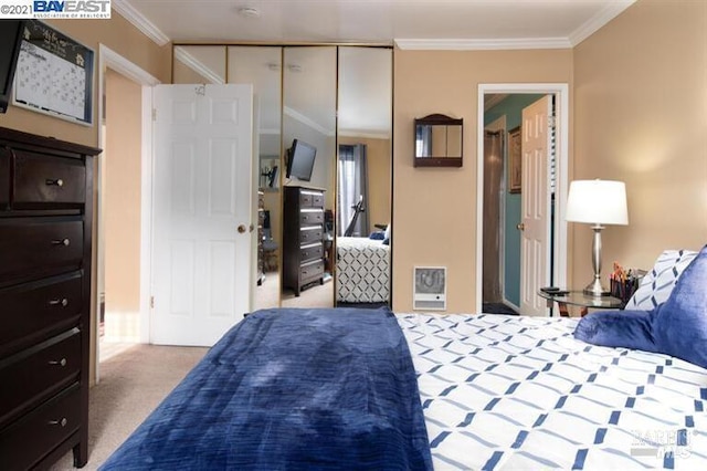 14375 Doolittle Dr, San Leandro, CA 94577 - carpeted bedroom with crown molding