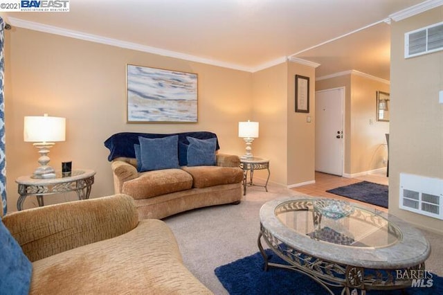 14375 Doolittle Dr, San Leandro, CA 94577 - carpeted living area with baseboards and ornamental molding