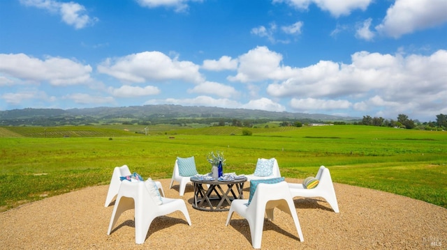 view of patio featuring a rural view