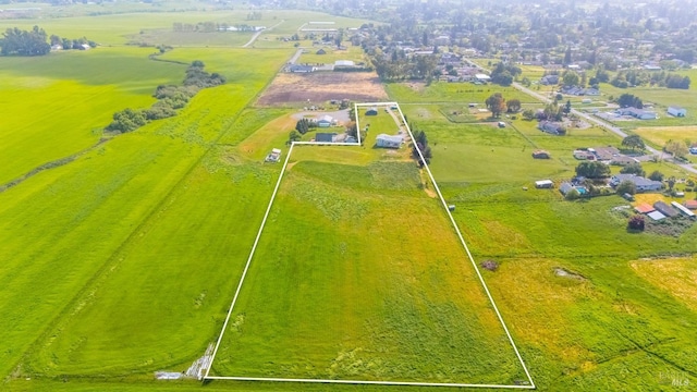 bird's eye view with a rural view