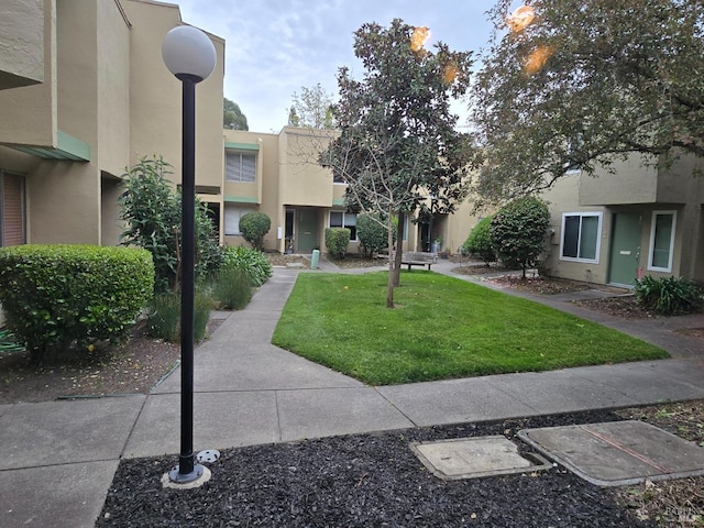 view of community featuring a yard