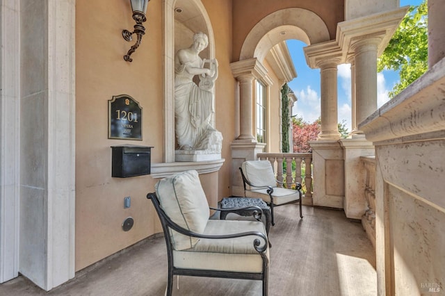 balcony with covered porch