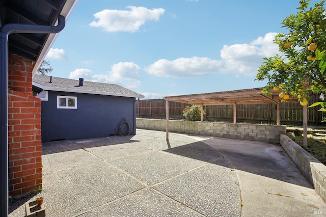 view of patio / terrace featuring a fenced backyard