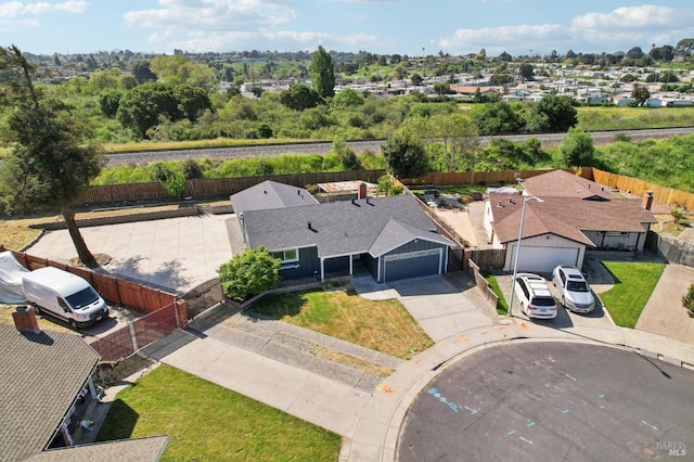 bird's eye view with a residential view